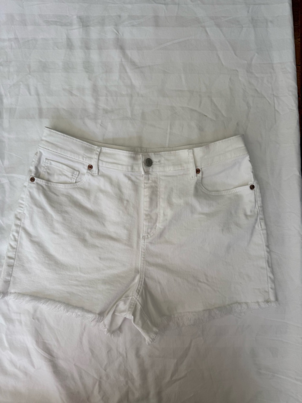 LOFT White Denim Cutoff Shorts